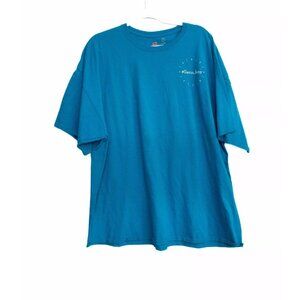 Hanes Mens Blue Cotton T-Shirt Savin Amy Graphic Round Neck Short Sleeve 3XL